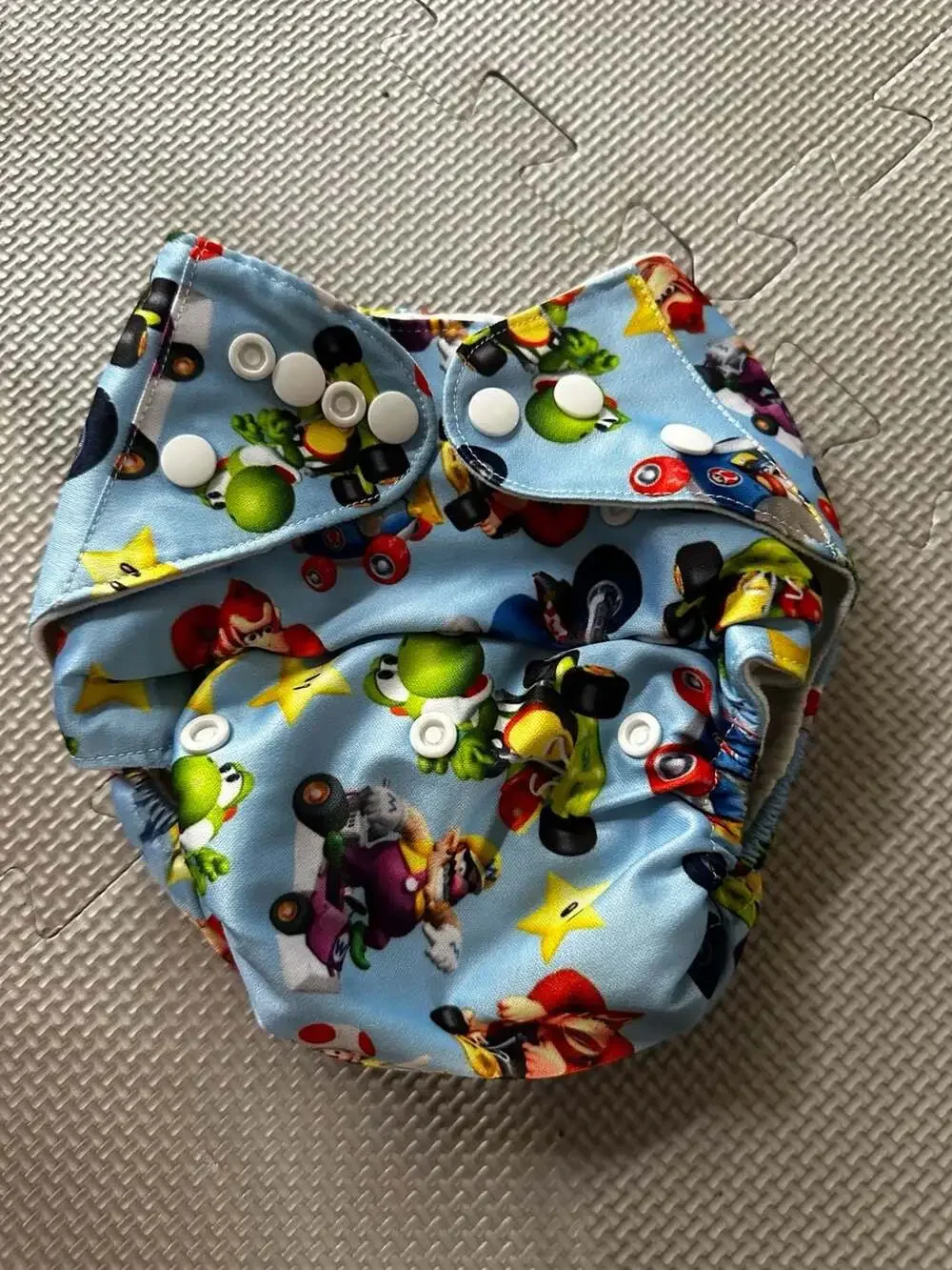 Mario Kart Characters Reusable Cloth Pocket Diaper One Size Adjustable Snaps